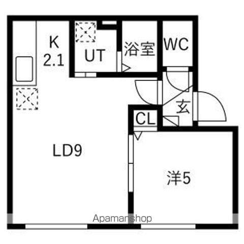 プリリアコア(1LDK/1階)の間取り写真