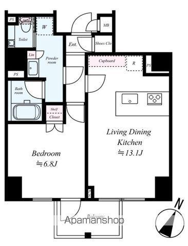 LUMEED勝どき(1LDK/7階)の間取り写真