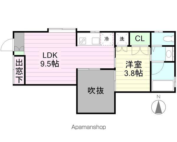 LAND長町(1LDK/2階)の間取り写真