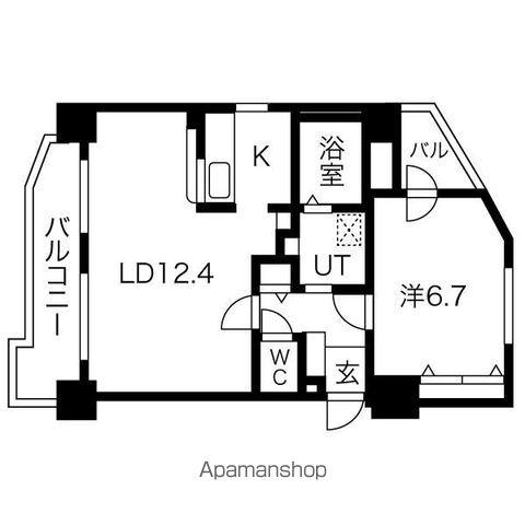 アクティー麻生南2(1LDK/6階)の間取り写真