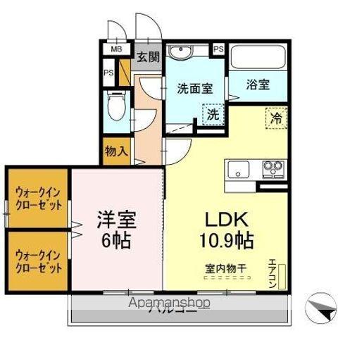 BRIGHT A(1LDK/2階)の間取り写真