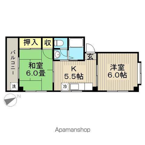 レジデンスオザキ(2K/2階)の間取り写真