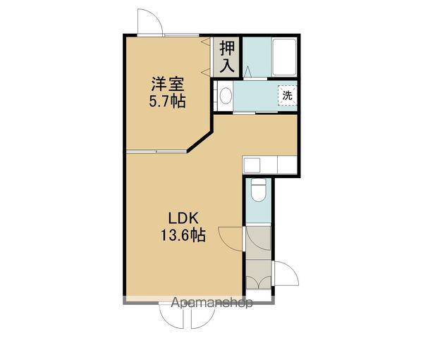 ノース COURTⅡ(1LDK/1階)の間取り写真