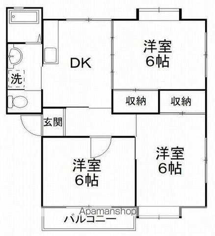 コスミック富塚(3DK/2階)の間取り写真