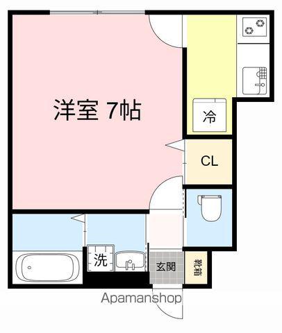シャンテ連坊 A(1K/1階)の間取り写真