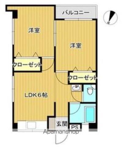 エニシダ紀ノ川(2DK/2階)の間取り写真