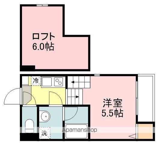 ハーモニーテラス小田原Ⅱ(1K/1階)の間取り写真