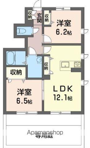 フォルビート2(2LDK/1階)の間取り写真