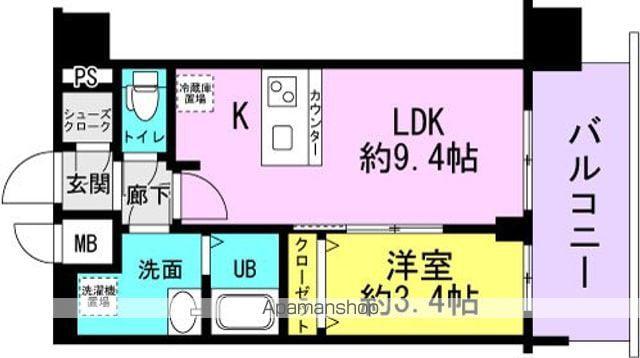 プレリス尼崎レーネヴィアPRELISSEAMAGASAKIRE(1LDK/13階)の間取り写真