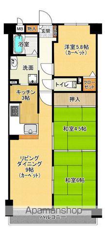 チサンマンション第6南仙台(3LDK/4階)の間取り写真