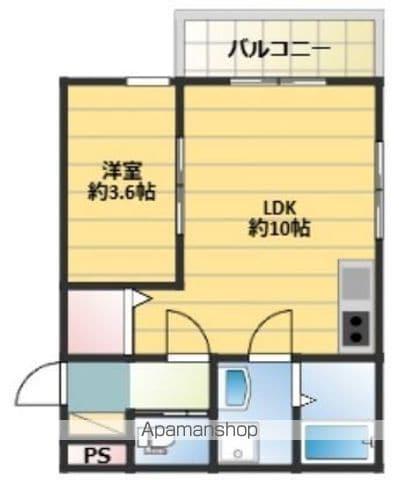 THE NOBLES 久留米西町(1LDK/1階)の間取り写真