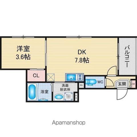 ハーモニーテラス平針Ⅰ(1DK/1階)の間取り写真