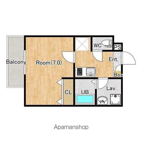 ジーメゾン我孫子ボヌール(1K/2階)の間取り写真