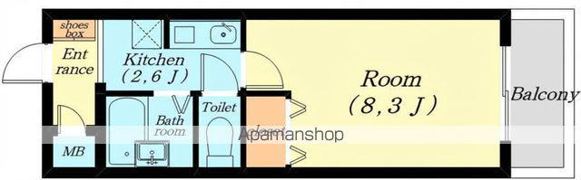 ジョイフル瀬田(1K/2階)の間取り写真