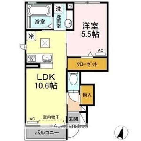D-ROOM京和風穂波町Ⅰ(1LDK/1階)の間取り写真