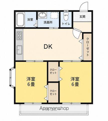 ラフォンテ・レパード(2DK/1階)の間取り写真