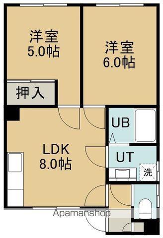 蘭ハイツ3号(2DK/2階)の間取り写真