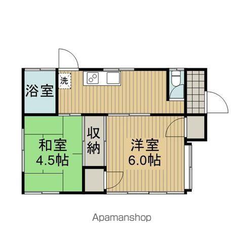 青梅線 昭島駅 徒歩8分 1階建 築55年(2K)の間取り写真