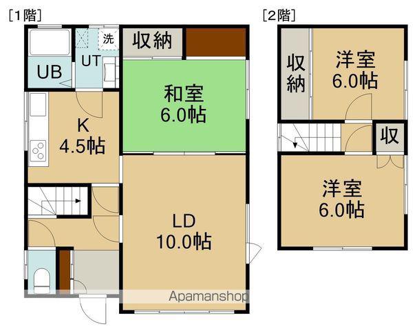 函館本線 五稜郭駅 徒歩12分 2階建 築47年(3LDK)の間取り写真