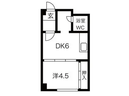 月海マンション(1DK/3階)の間取り写真