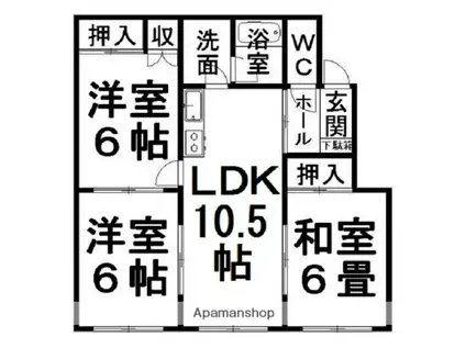 昭和ハイツ(3LDK/2階)の間取り写真