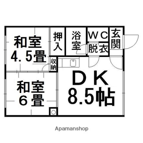 松村マンション(2DK/2階)の間取り写真