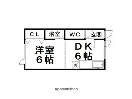 コーポラス紫苑(1DK/3階)の間取り写真