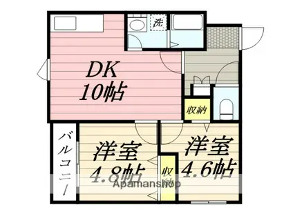PROVIDENCE山鼻(2LDK/4階)の間取り写真