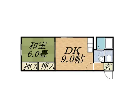 SKマンション(1DK/3階)の間取り写真