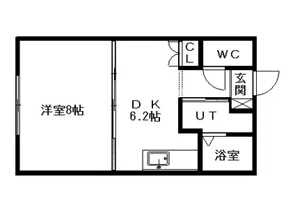 YFLAT(1DK/3階)の間取り写真