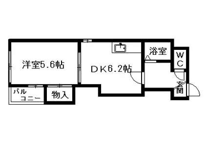 ルイーズSAPPORO(1DK/4階)の間取り写真