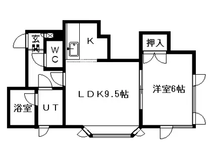 フォーサイト大通(1LDK/2階)の間取り写真
