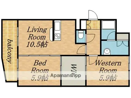 ラフィネ桑園(2LDK/4階)の間取り写真