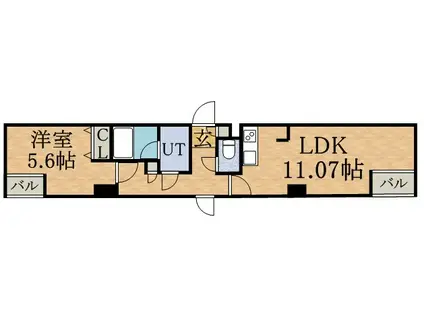 PRESENCE大通15(1LDK/4階)の間取り写真