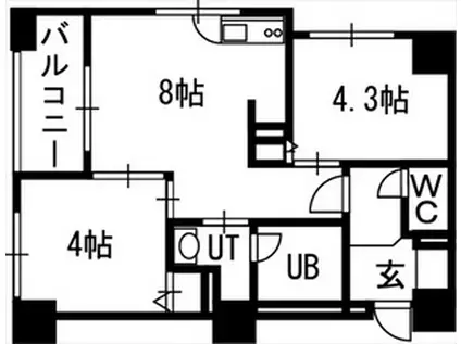 クラッセ円山ウエスト(2LDK/5階)の間取り写真