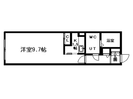 MODULOR南円山(1K/4階)の間取り写真