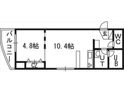 コーラル(1LDK/8階)の間取り写真