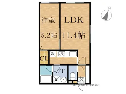 PRIME COURT 苗穂駅前(1LDK/2階)の間取り写真