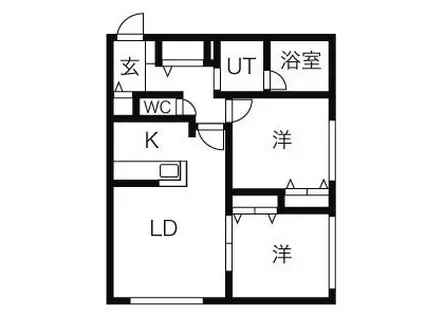 STELLA神宮外苑(2LDK/2階)の間取り写真