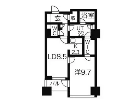 プライムメゾン大通公園(1LDK/5階)の間取り写真