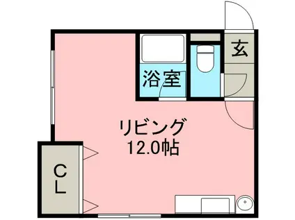 WOOD611(1DK/1階)の間取り写真