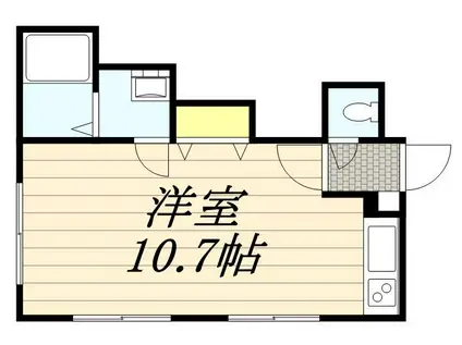 アミーナⅥ(ワンルーム/3階)の間取り写真