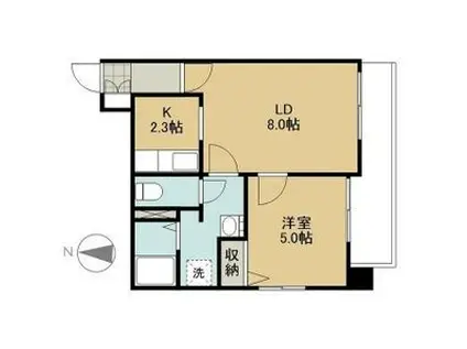 ヴィターレ(1LDK/7階)の間取り写真