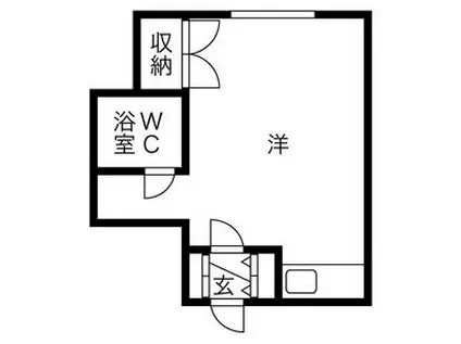 プレイス円山(ワンルーム/4階)の間取り写真