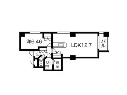 円山シャトー桂和(1LDK/4階)の間取り写真