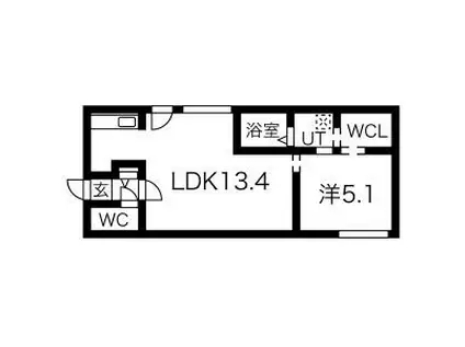 プリマス(1LDK/3階)の間取り写真