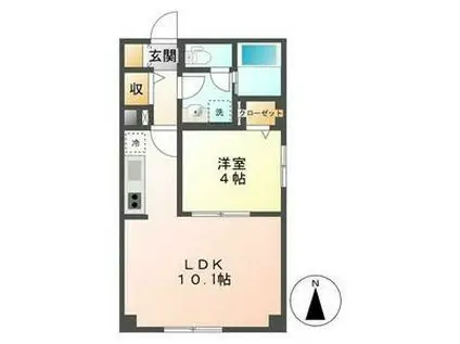 レコルト円山(1LDK/2階)の間取り写真