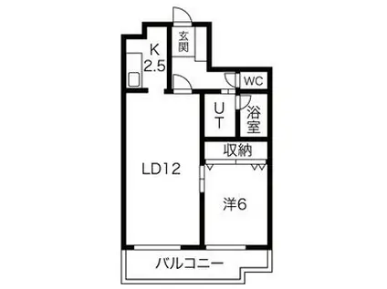ダイアナ南山鼻ヒルズⅡA(1LDK/5階)の間取り写真