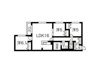 CONTRAIL月寒(3LDK/2階)の間取り写真