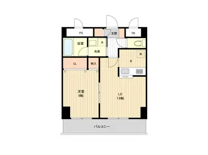 アーバンフラッツ豊平4条(1DK/10階)の間取り写真